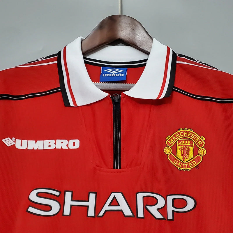 Camisa Retrô Manchester United Manga Longa 1998/99 Home