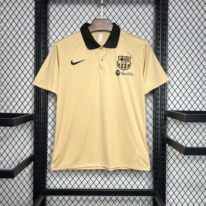 Camisa Barcelona Polo Khaki 24/25 - LANÇAMENTO