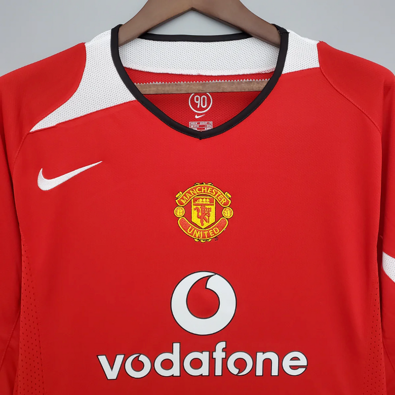 Camisa Retrô Manchester United  Manga Longa 2005/06 Home