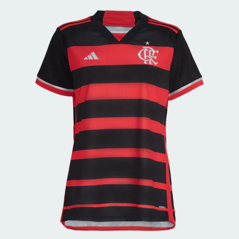 Camisa Feminina CR Flamengo l 2024/25 Rubro-Negra - Modelo Baby Look