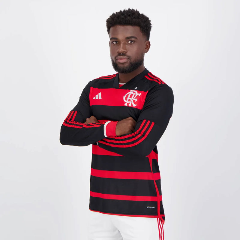 Camisa Manga Longa CR Flamengo l 2024/25 Rubro-Negra - Modelo Torcedor