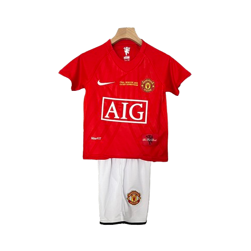 Conjunto Retrô Infantil Manchester United l 2007/08 - Modelo Torcedor