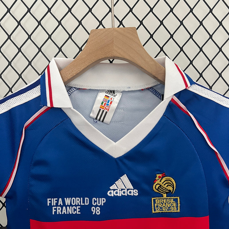 Conjunto Retrô Infantil Seleção França l 1998 - Modelo Torcedor