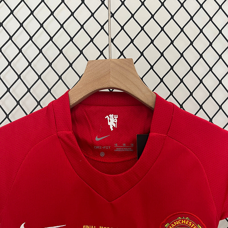 Conjunto Retrô Infantil Manchester United l 2007/08 - Modelo Torcedor