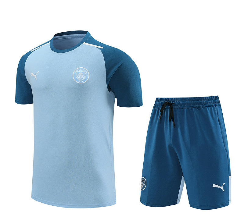 Conjunto Manchester City Treino 100% Algodão - Modelo Torcedor