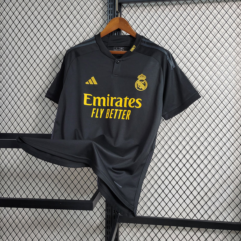 Camisa Real Madrid lll 2023/24 Preta - Modelo Torcedor