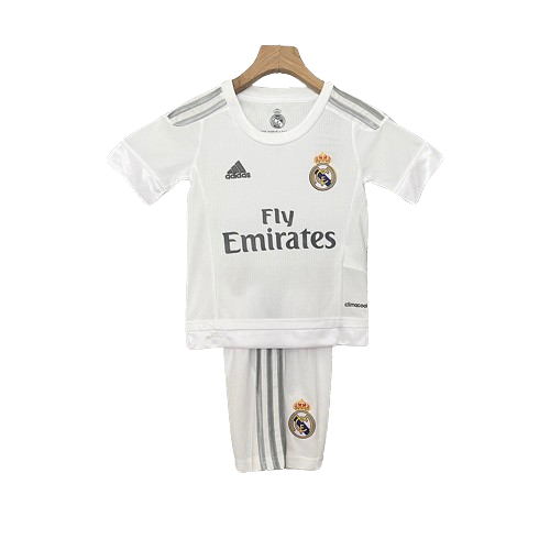 Conjunto Retrô Infantil Real Madrid l 2015/16- Modelo Torcedor