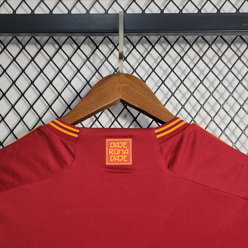 Camisa Roma l 2023/24 Vermelha - Modelo Torcedor