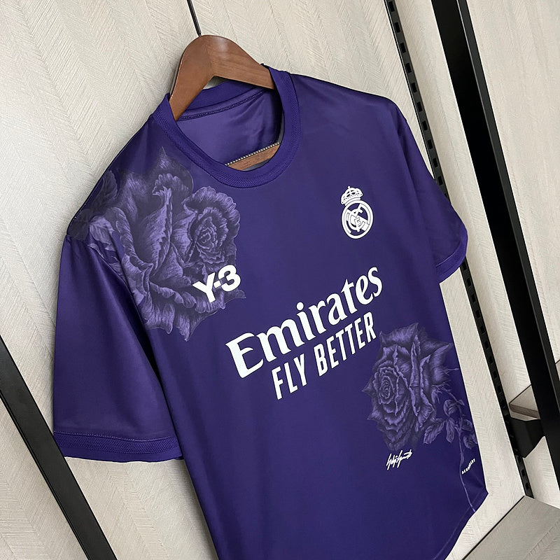 Camisa Real Madrid Y-3 lV 2024/25 Roxa - Modelo Torcedor