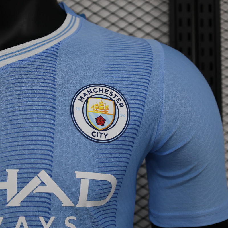 Camisa Manchester City l 2023/24 Azul - Modelo Jogador