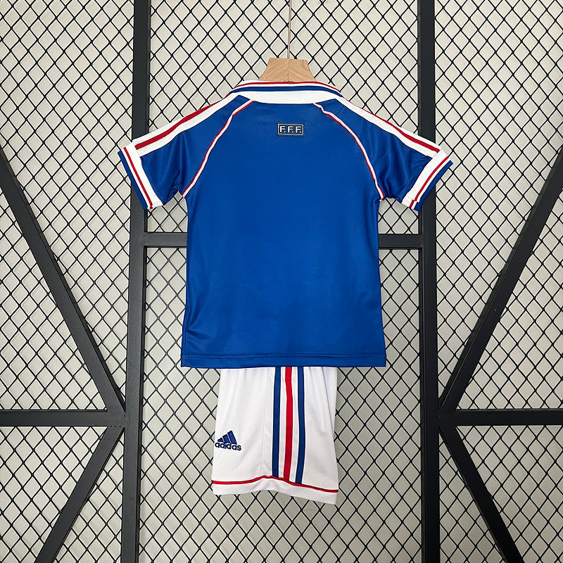 Conjunto Retrô Infantil Seleção França l 1998 - Modelo Torcedor