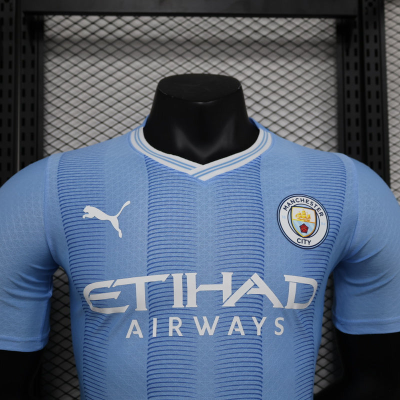 Camisa Manchester City l 2023/24 Azul - Modelo Jogador