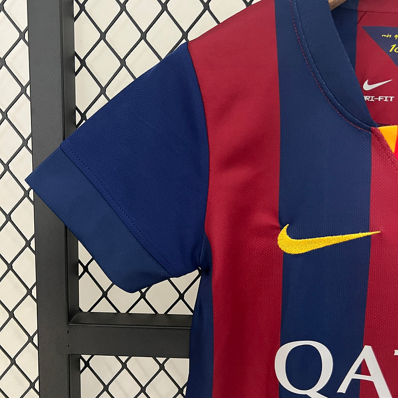 Conjunto Retrô Infantil Barcelona l 2014/15 - Modelo Torcedor