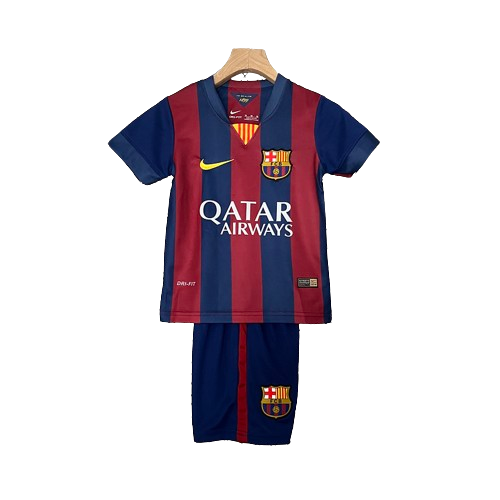 Conjunto Retrô Infantil Barcelona l 2014/15 - Modelo Torcedor