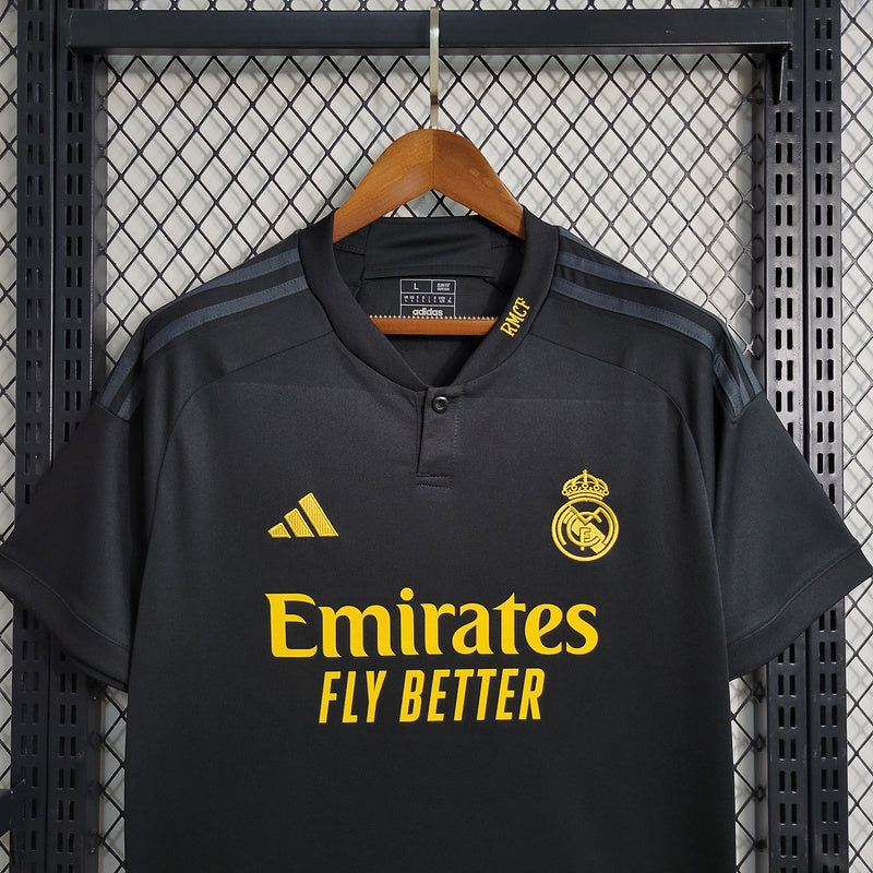 Camisa Real Madrid lll 2023/24 Preta - Modelo Torcedor