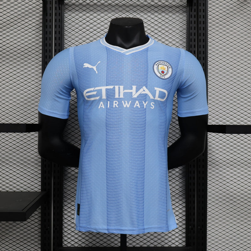 Camisa Manchester City l 2023/24 Azul - Modelo Jogador