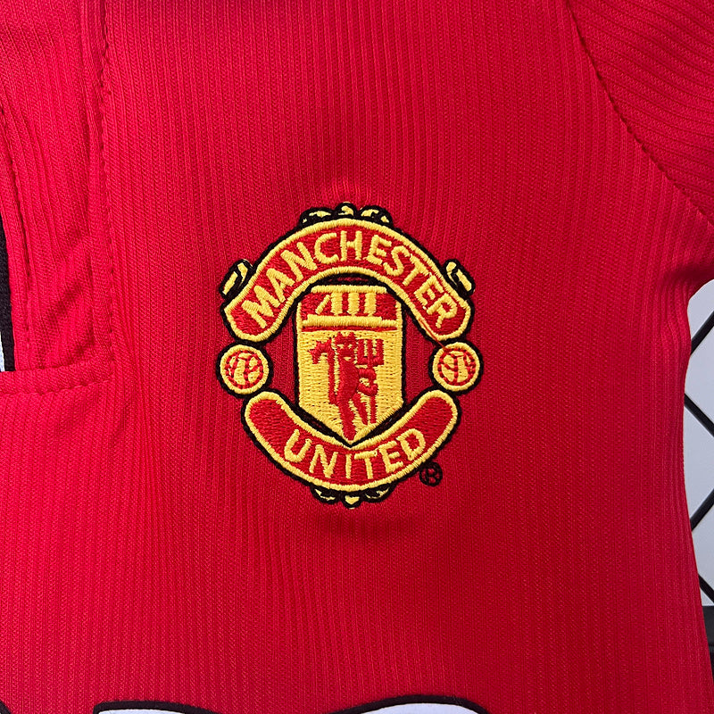 Conjunto Retrô Infantil Manchester United l 1998/99 Modelo Torcedor