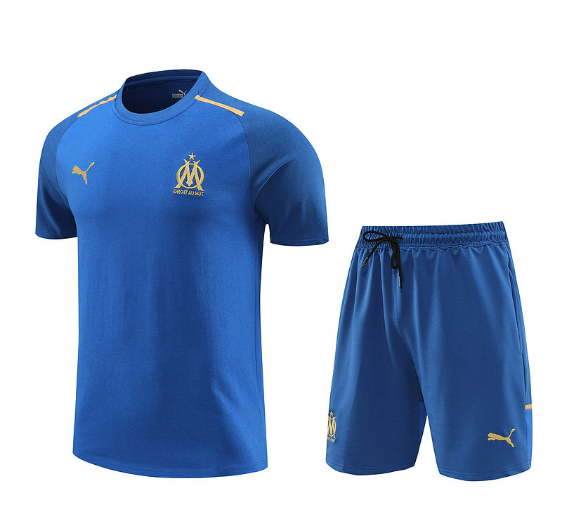 Conjunto Olympique de Marseille Treino 100% Algodão - Modelo Torcedor