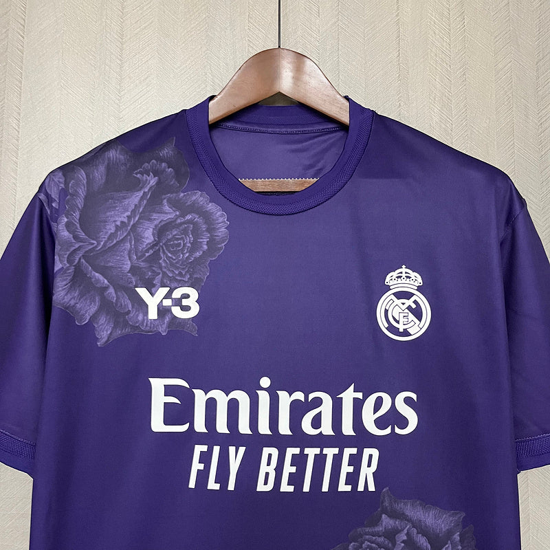 Camisa Real Madrid Y-3 lV 2024/25 Roxa - Modelo Torcedor