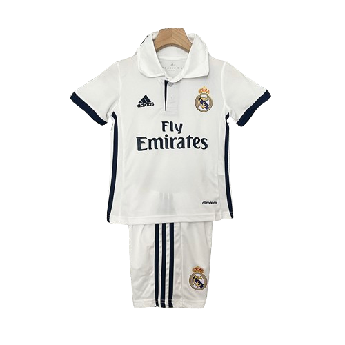 Conjunto Retrô Infantil Real Madrid l 2016/17 - Modelo Torcedor