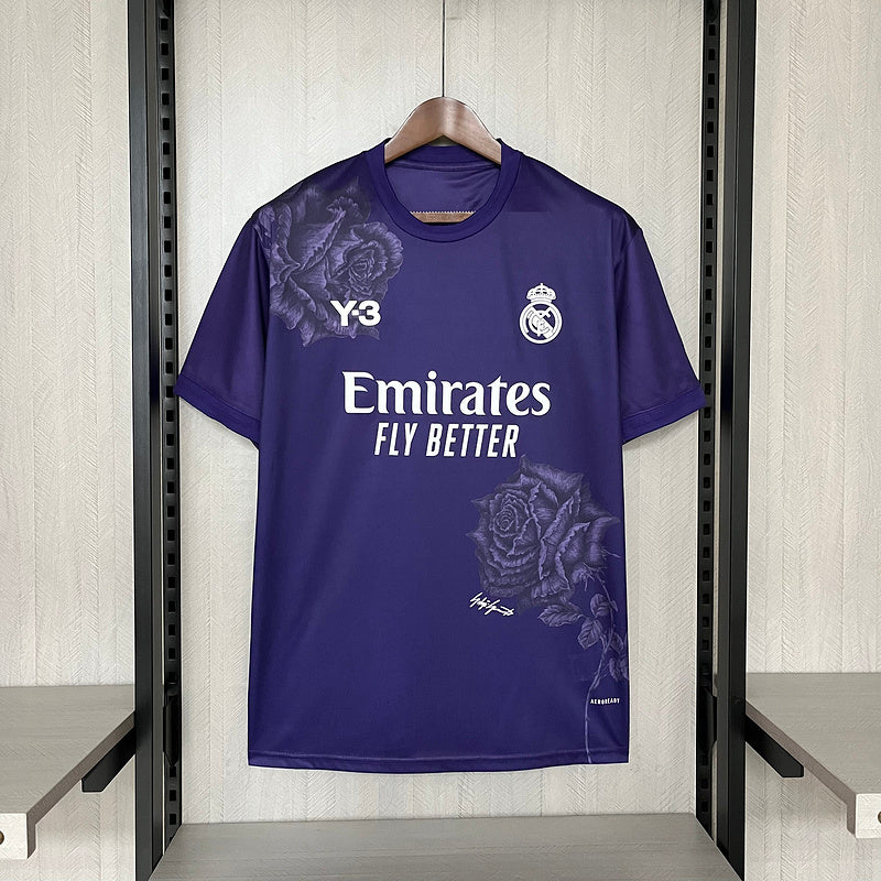 Camisa Real Madrid Y-3 lV 2024/25 Roxa - Modelo Torcedor