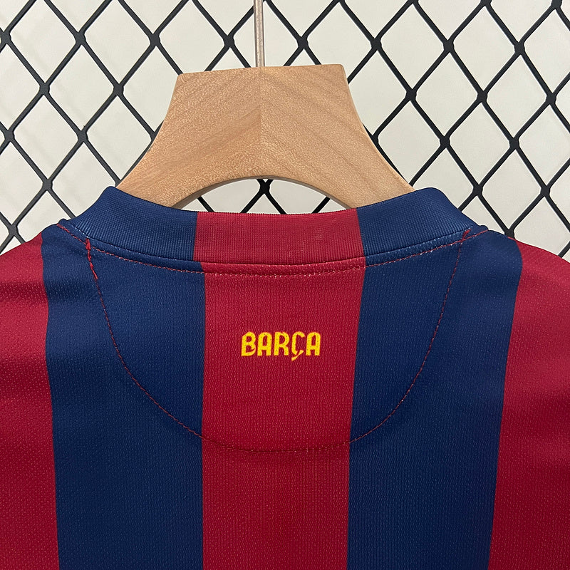 Conjunto Retrô Infantil Barcelona l 2014/15 - Modelo Torcedor