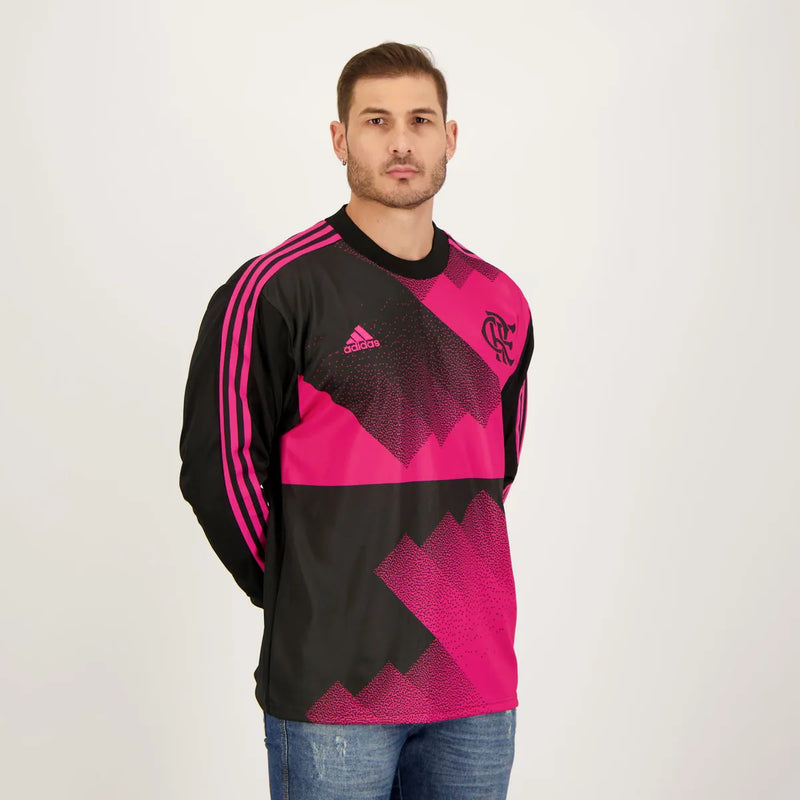 Camisa Manga Longa Flamengo Goleiro 2023/24 Rosa - Modelo Torcedor