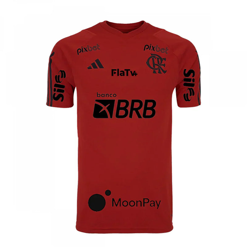 Camisa CR Flamengo c/ Patrocínios Treino 2023/24 Vermelha - Modelo Torcedor