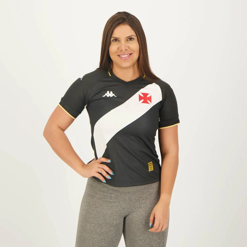 Camisa Feminina Vasco da Gama l 2023/24 Preta - Modelo Baby Look