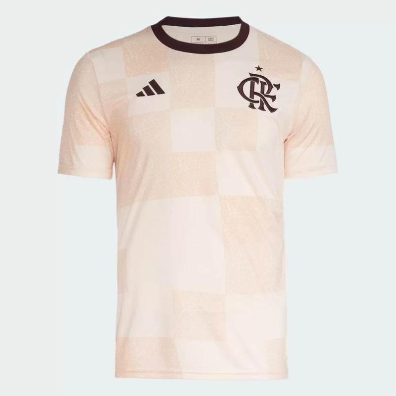 Camisa CR Flamengo Pré-Jogo 2024/25 Bege - Modelo Torcedor