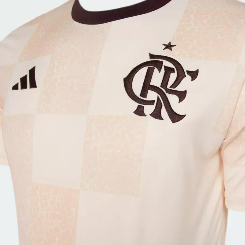 Camisa CR Flamengo Pré-Jogo 2024/25 Bege - Modelo Torcedor