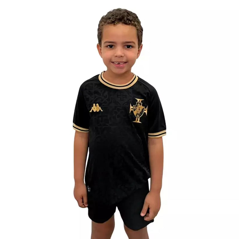 Conjunto Infantil Vasco Goleiro 2022/23 Preto - Modelo Torcedor