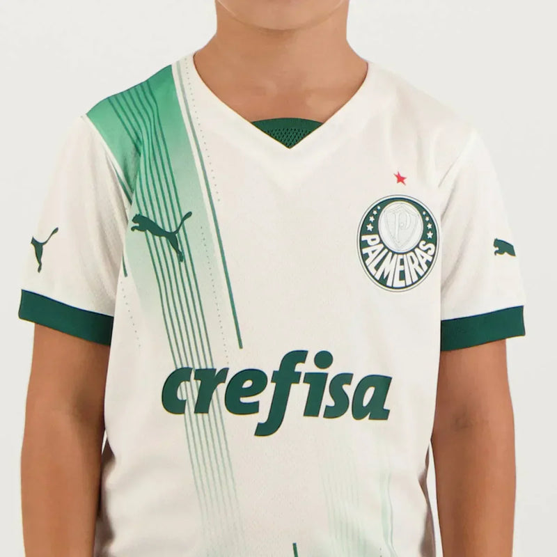 Conjunto Infantil Palmeiras ll 2023/24 Branco - Modelo Torcedor