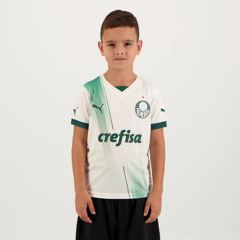 Conjunto Infantil Palmeiras ll 2023/24 Branco - Modelo Torcedor