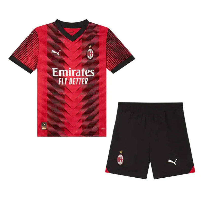 Conjunto Infantil Milan l 2023/24 Listrado - Modelo Torcedor