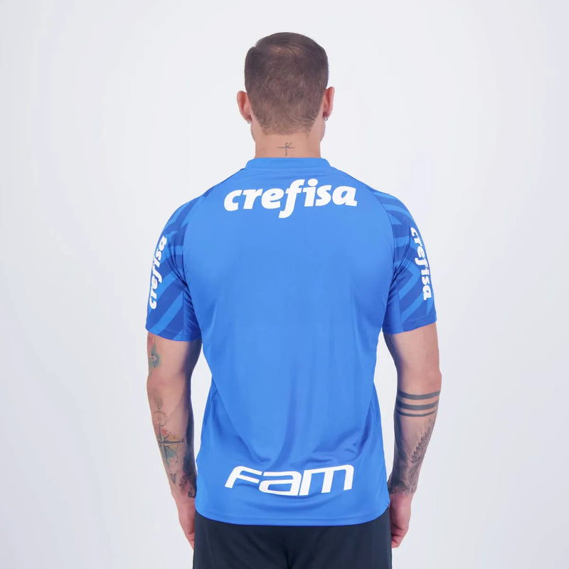 Camisa Palmeiras c/ Patrocínios Goleiro 2024/25 Azul - Modelo Torcedor