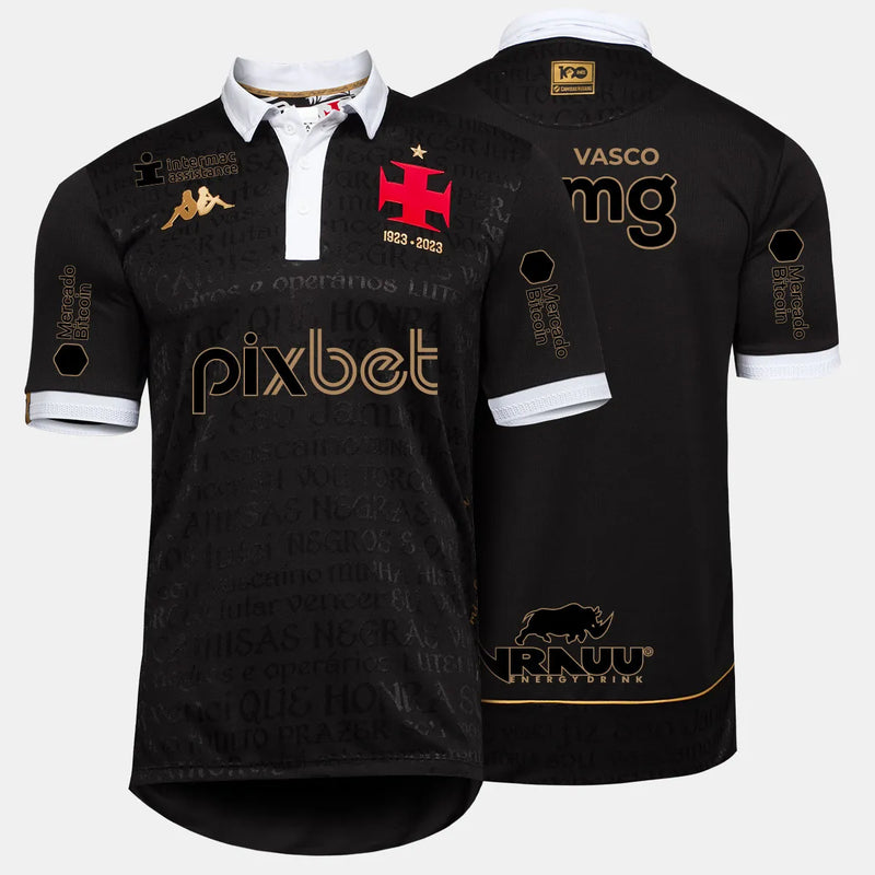 Camisa Vasco da Gama c/ Patrocínios lll 2023/24 Preta - Modelo Torcedor