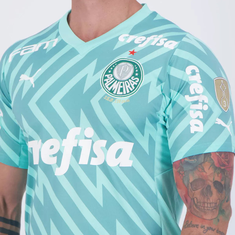 Camisa Palmeiras c/ Patrocínios Goleiro 2024/25 Verde - Modelo Torcedor