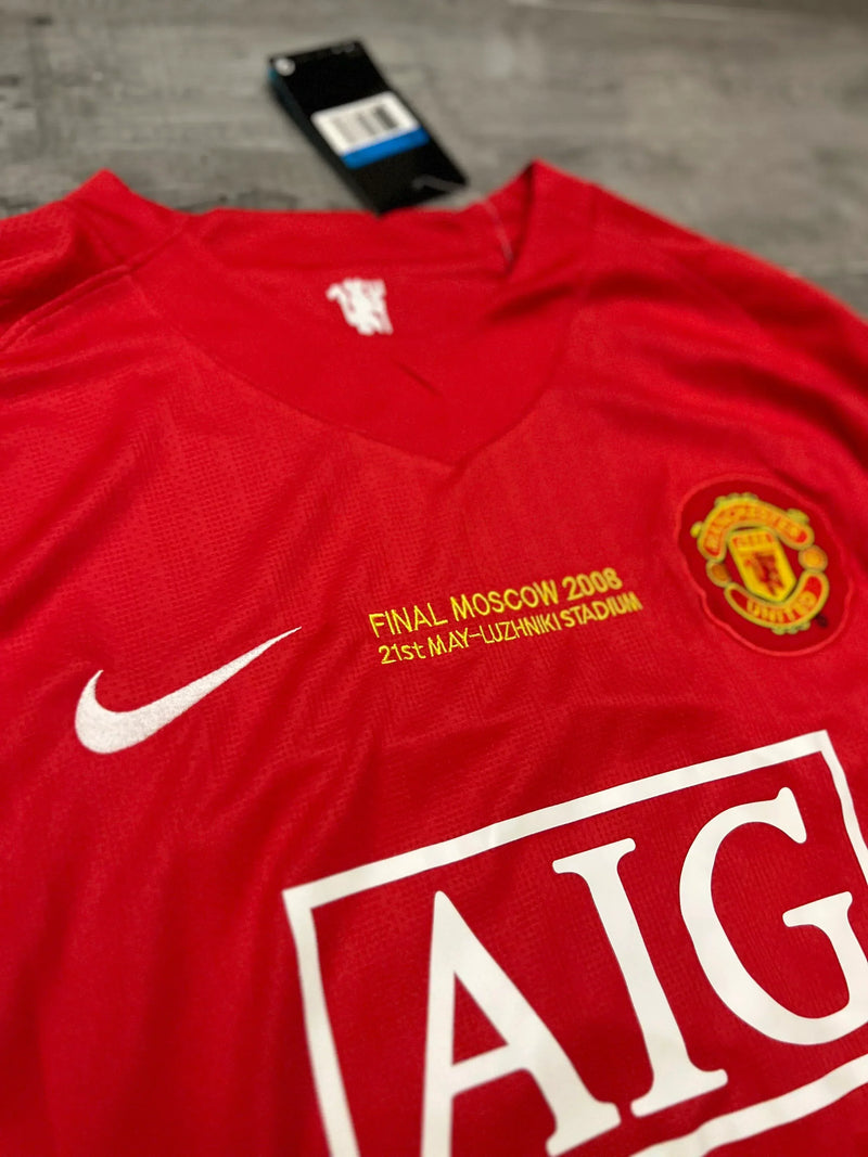 Camisa Retrô Manchester United  Manga Longa 2007/08 Home